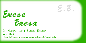 emese bacsa business card